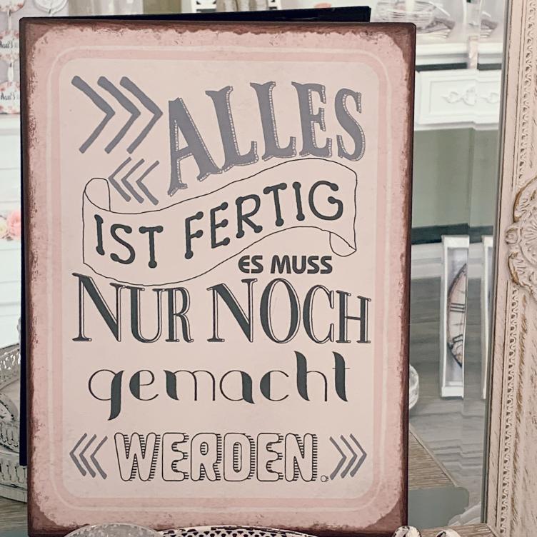 Metallschild alles fertig