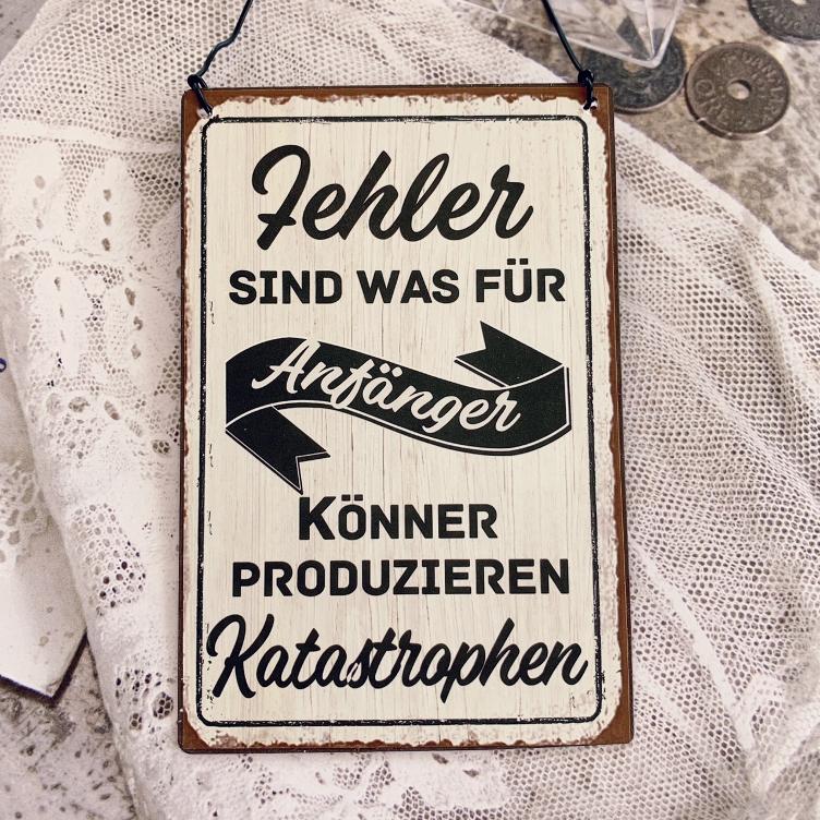 Metallschild Fehler