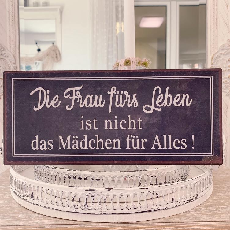 Metallschild Frau fürs Leben