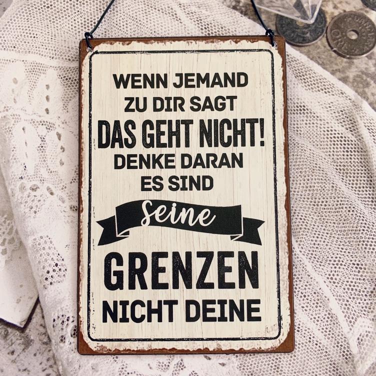 Metallschild Grenzen