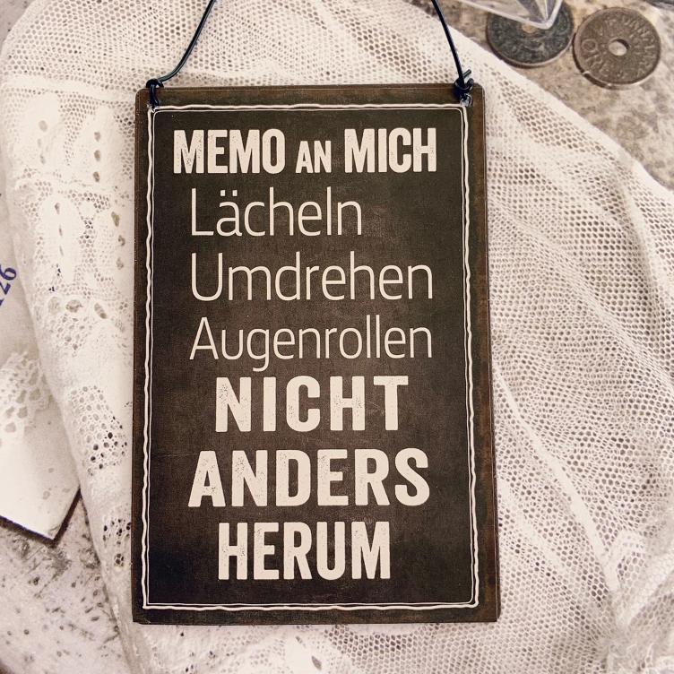 Metallschild lächeln