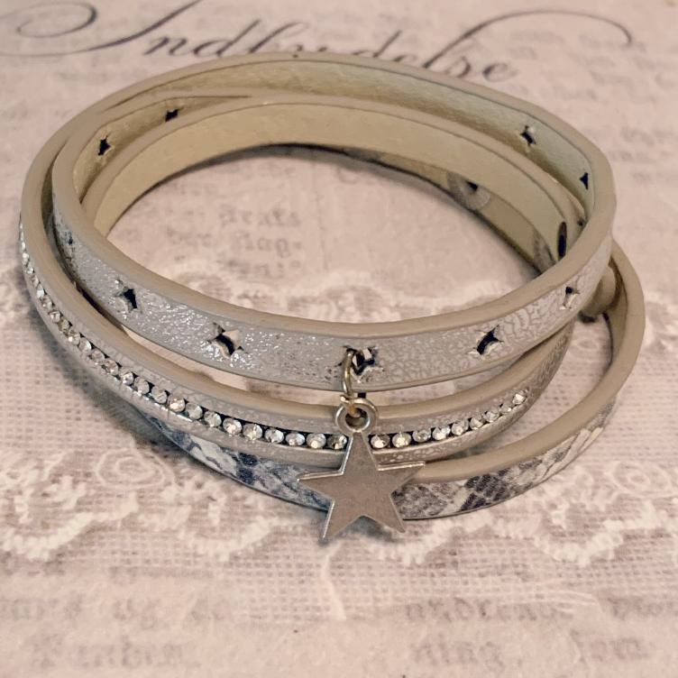 Armband Stern grau