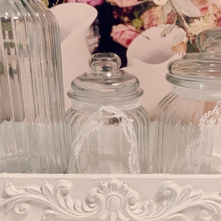 Aufbewahrungsglas Rillen 12 cm