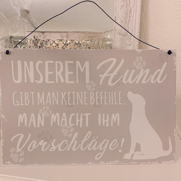 Metallschild Hund