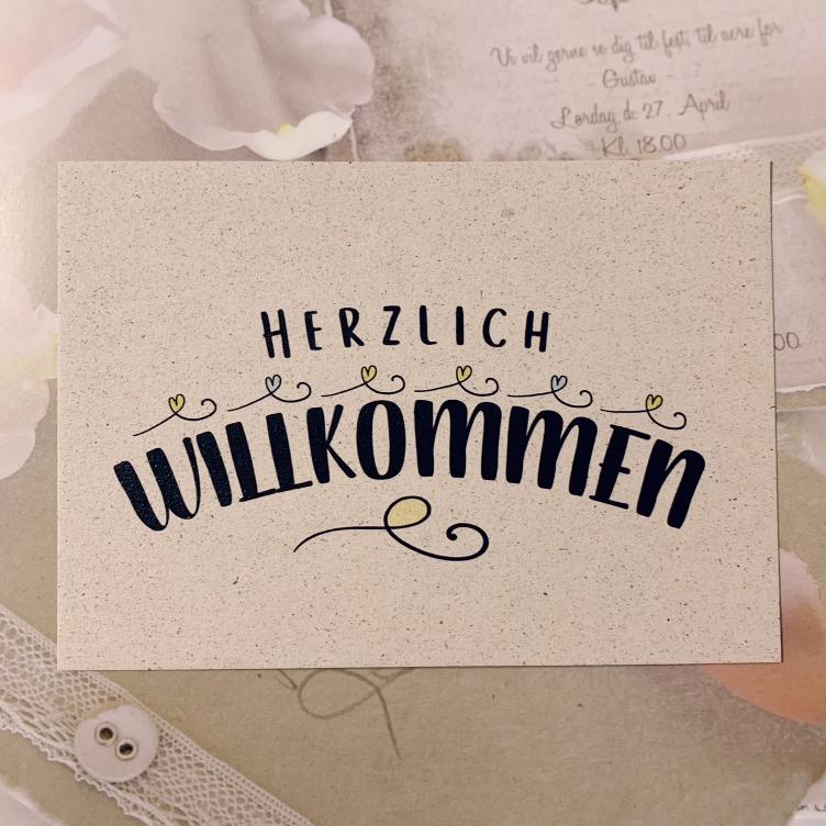 Postkarte Willkommen vegan