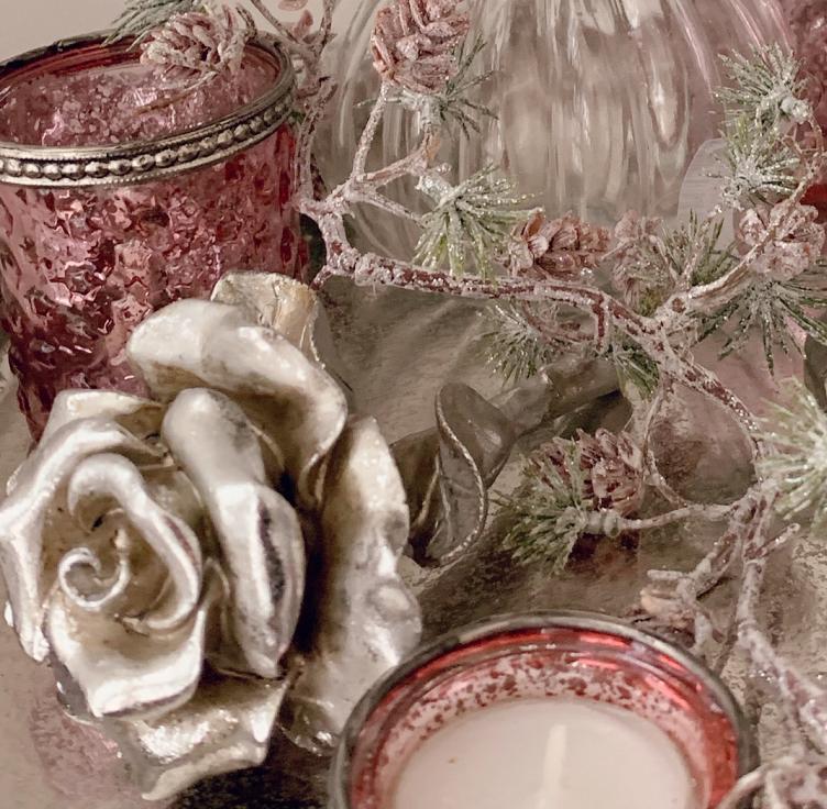 Rose antique silber XXL