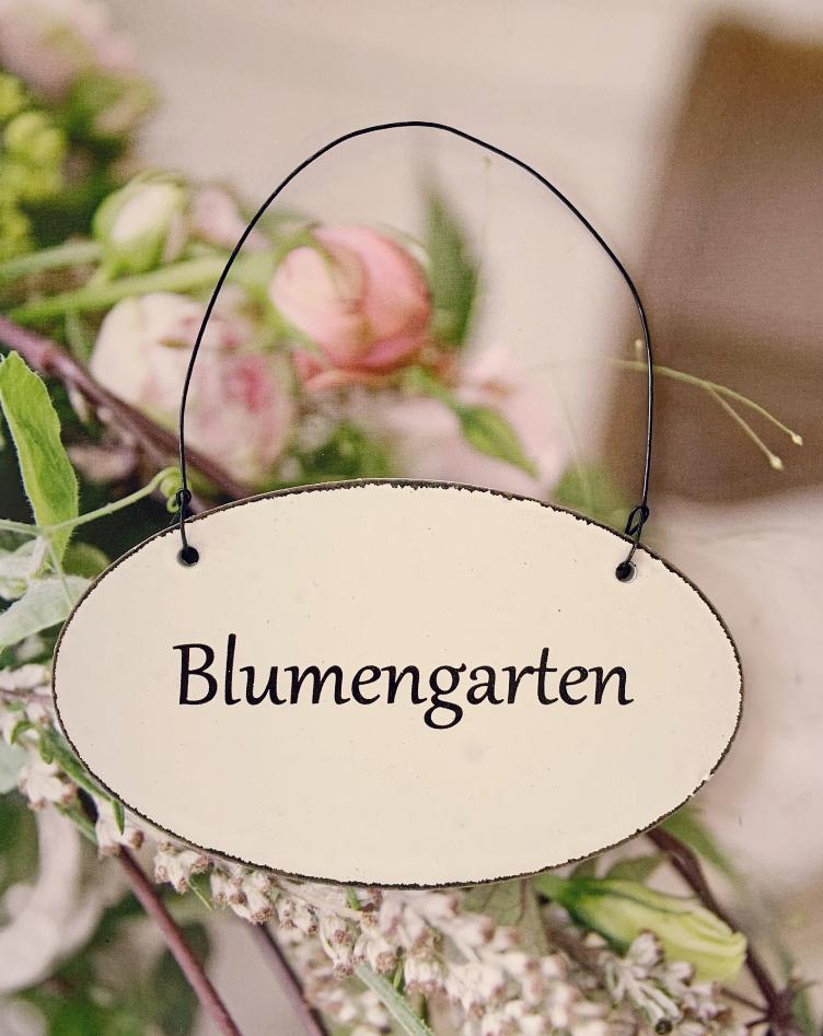Schild Blumengarten