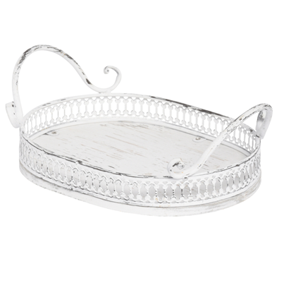 Shabby Chic Tablett oval 27 cm - 0