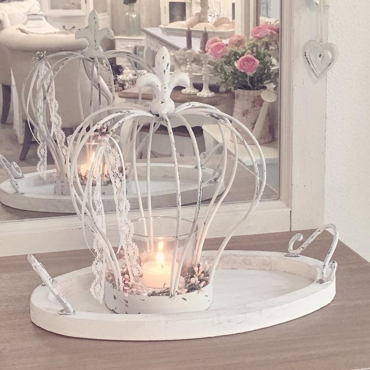 Shabby Chic Tablett oval 33 cm - 0