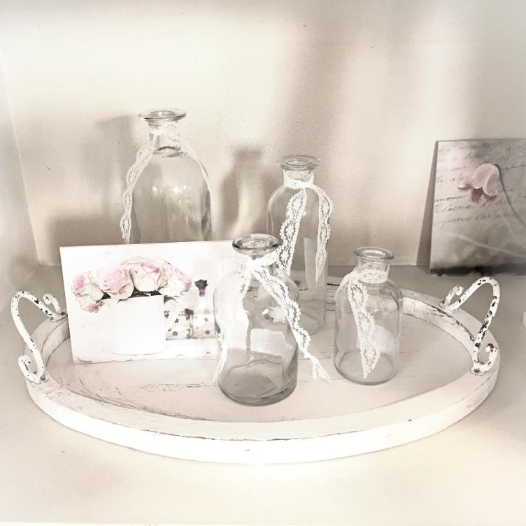 Shabby Chic Tablett oval 43 cm - 1