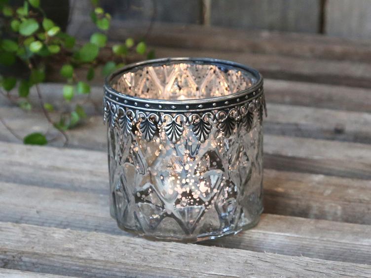 Teelicht / Vase antique silber - 0