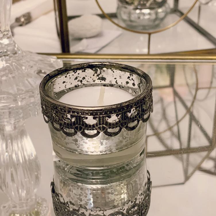 Teelichthalter silber Decor mini