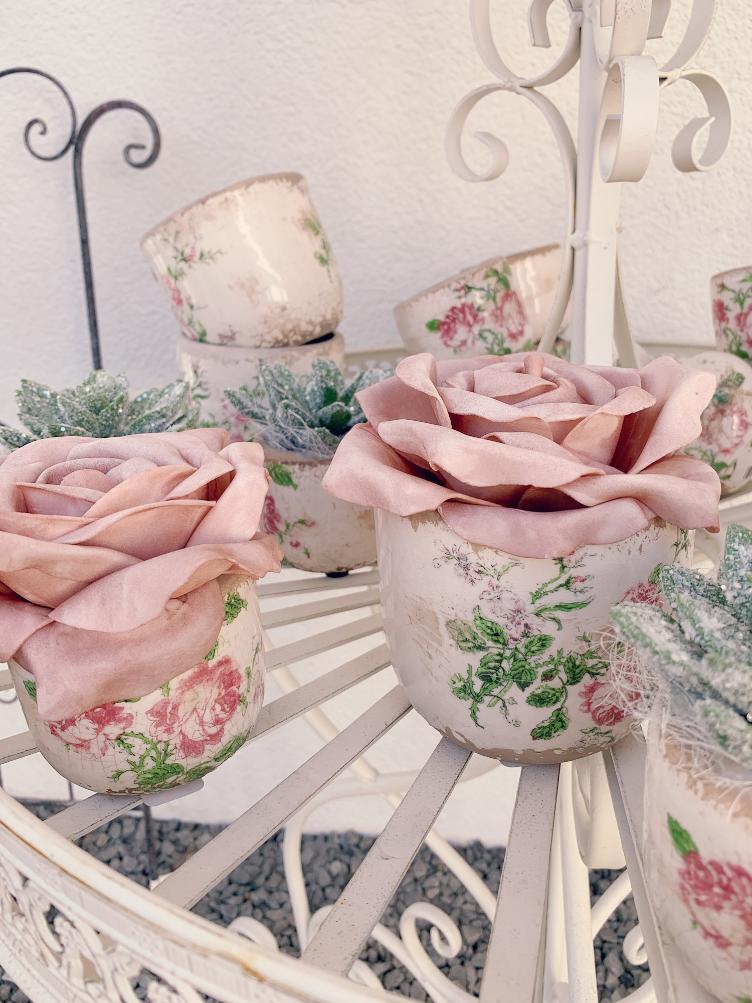 Topf mit Rosenprint 11 cm - 0