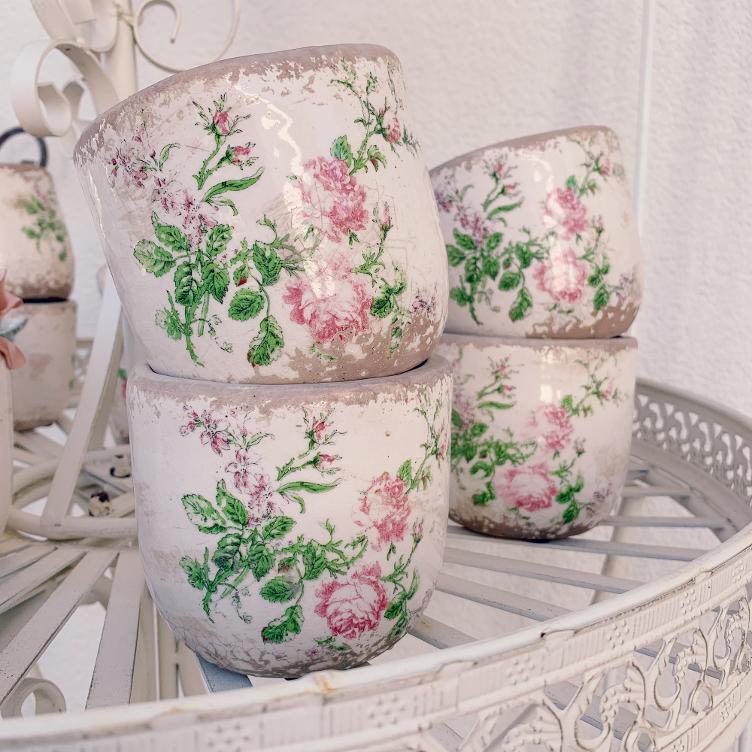 Topf mit Rosenprint 11 cm