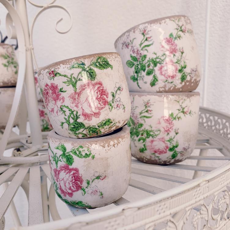 Topf mit Rosenprint 8 cm