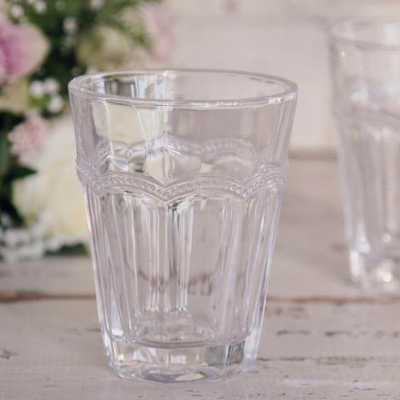 Trinkglas mit Perlenkante