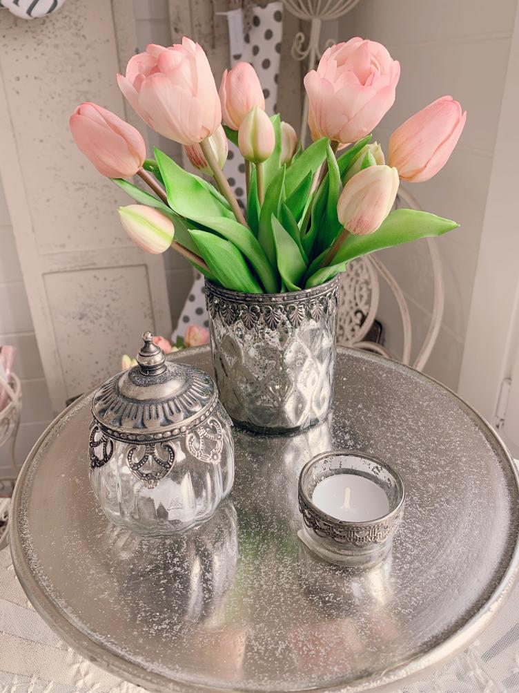 Vase / Teelicht antique silber